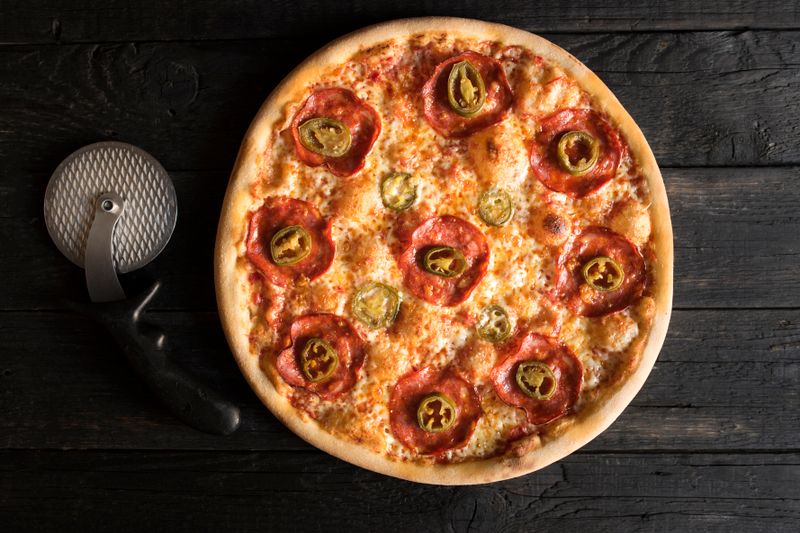 Jet's Classic Margherita pizza with fresh basil and mozzarella